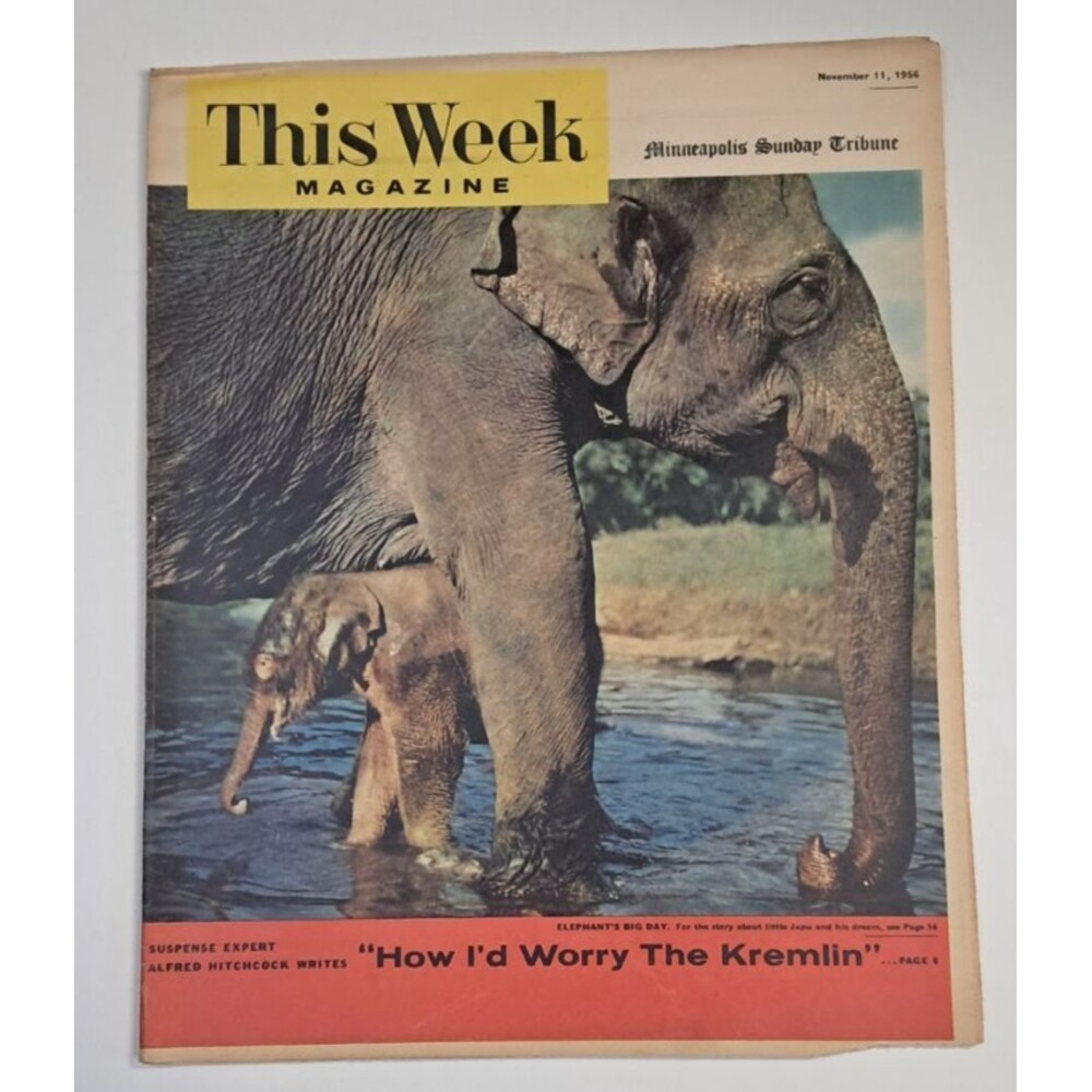 This Week Magazine Minneapolis Sunday Tribune 11/11/56 Alfred Hitchcock Kremlin